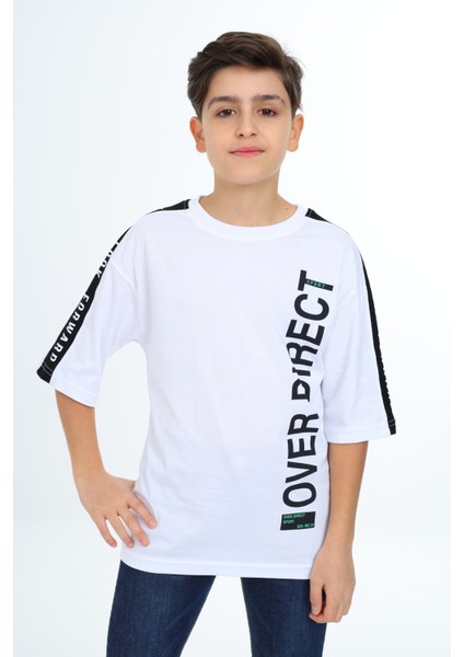 Angelos Girls Erkek Çocuk Kol Şerit Garnili T-Shirt 9-14 Yaş LX7063