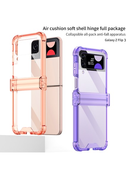 Samsung Galaxy Z Flip3 Için Gkk 5g Menteşe Koruma Açık Telefon Kılıfı Yumuşak Tpu Güçlendirilmiş Köşeler Şok Geçirmez Anti-Drop Kapak Tespit Ediyor (Yurt Dışından)