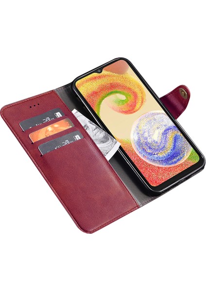 Samsung Galaxy Için Idewei M54 5G/F54 5g Etkiye Dayanıklı Stand Cüzdan Telefon Kılıfı Pu Deri Cep Telefonu Kapak-Kırmızı (Yurt Dışından)