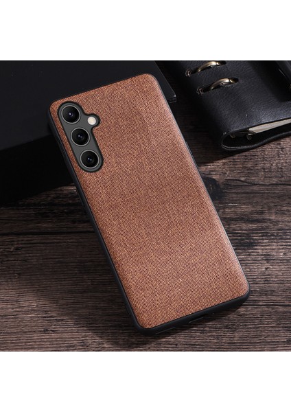 Samsung Galaxy A14 5g Tpu Kumaş Doku Anti-Fall Cep Telefonu Case-Brown Için Ince Telefon Kapağı (Yurt Dışından)