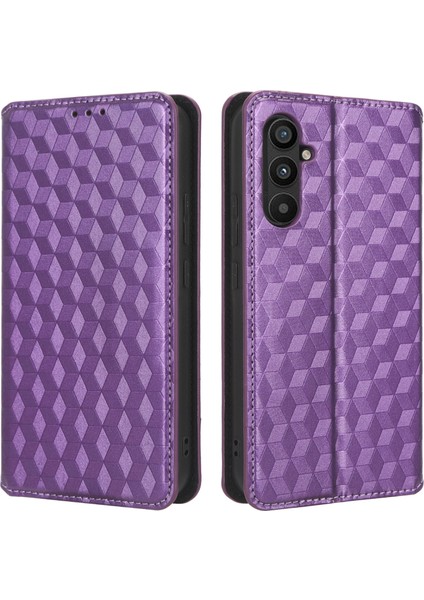 Samsung Galaxy M54 5G/F54 5g Rhombus Için Pu Deri Kabuk (Yurt Dışından)