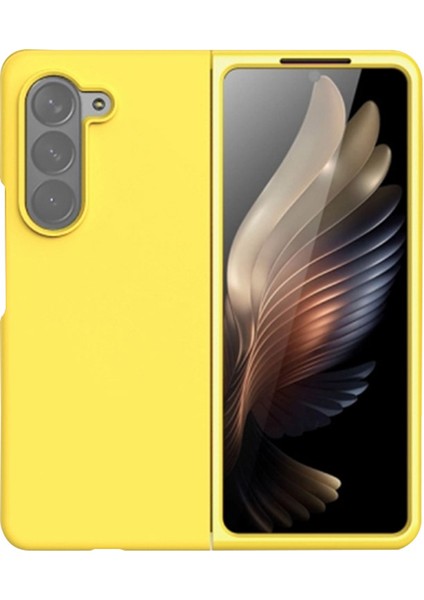 Samsung Galaxy Z Için Zold5 5g Sıvı Silikon Anti-Dalgalı Telefon Kılıfı Ultra Ince Şok Geçirmez Down-Sarı (Yurt Dışından)