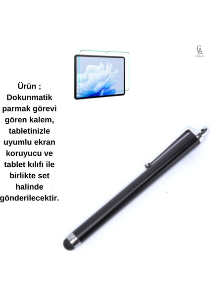 Samsung Galaxy  Tab S8 Ultra SM-X900 Uyumlu Köşe Dolgulu Tablet Kılıfı Ekran Koruycu Kalem Seti