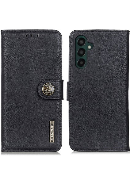 Samsung Galaxy A24 4g Cowhide Doku Telefon Kapağı Cüzdan Stand-Black Için Khazneh Flip Deri Telefon Kılıfı (Yurt Dışından)