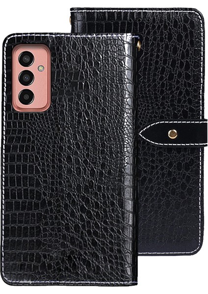 Samsung Galaxy Için Idewei M13 4g Pu Deri Timsah Doku Telefon Kılıfı Cüzdan Stand Kapak Black (Yurt Dışından)
