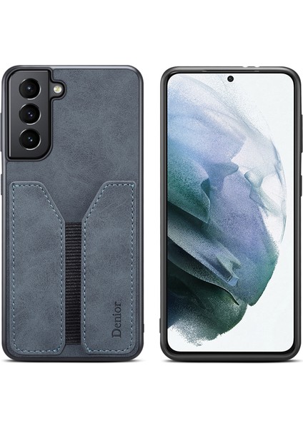 Samsung Galaxy S23 Elastik Kart Tutucu Anti-Çizelge Pu Deri Kaplama Telefon Kılıfı Tpu+Pc Hibrit Kapak Grey (Yurt Dışından)