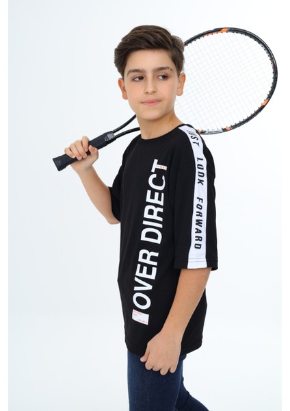 Erkek Çocuk Kol Şerit Garnili T-Shirt 9-14 Yaş LX7063 modelleri