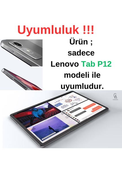 Lenovo Tab P12 ile Uyumlu Köşe Dolgulu Nitro Anti Shock Tablet Kılıfı Kapak