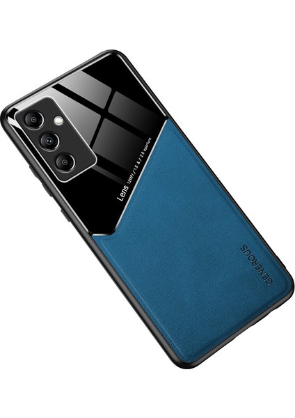 Samsung Galaxy M14 Için 5g Pu Deri Kaplamalı Tpu+Pc Araba Montajı Metal Sac Mavisi ile Anti Drop Anti Drop Telefon Geri Kılıf (Yurt Dışından)