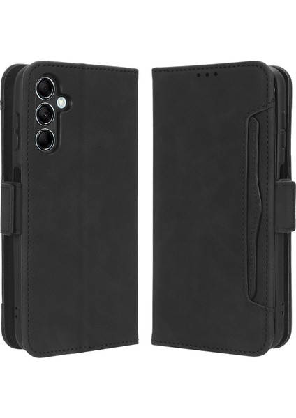 Samsung Galaxy Için M54 5G/F54 5g Pu Deri Telefon Kılıfı Çoklu Kart Yuvası Cüzdan Stand Flip Cover-Black (Yurt Dışından)