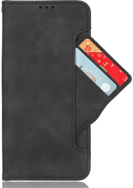 Samsung Galaxy Için M54 5G/F54 5g Pu Deri Telefon Kılıfı Çoklu Kart Yuvası Cüzdan Stand Flip Cover-Black (Yurt Dışından)