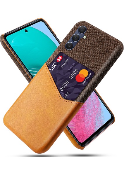 Samsung Galaxy A24 Için 4g Kart Tutucu Telefon Kılıfı Kılıf Doku Deri Kaplamalı Pc Arka Kapak-Turun (Yurt Dışından)