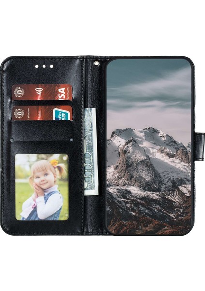 Samsung Galaxy S23 Için+ Baskı Mandala Çiçek Telefon Kapağı Flip Pu Deri Stand Koruyucu Koruma Black (Yurt Dışından)