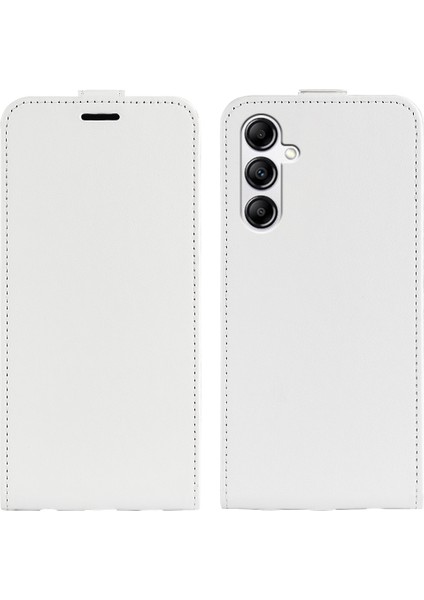 Samsung Galaxy A34 5g Için Dikey Flip Kapak, Kart Yuvası-White ile Çılgın At Doku Deri Kılıf (Yurt Dışından)