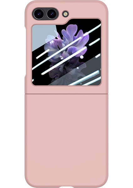 Samsung Galaxy Z Flip5 5g Pc Telefon Kılıfı Küçük Ekranlı Film-Pembe ile Cilt Touch Şok Geçirmez Kapak (Yurt Dışından)