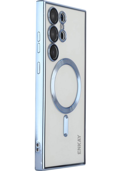 Samsung Galaxy S22 Ultra 5g Manyetik Tpu Için Enkay Hat Prensi Magsafe-Baby Mavi ile Uyumlu Elektrokaplama Kenar Kamera Koruma Kapağı (Yurt Dışından)