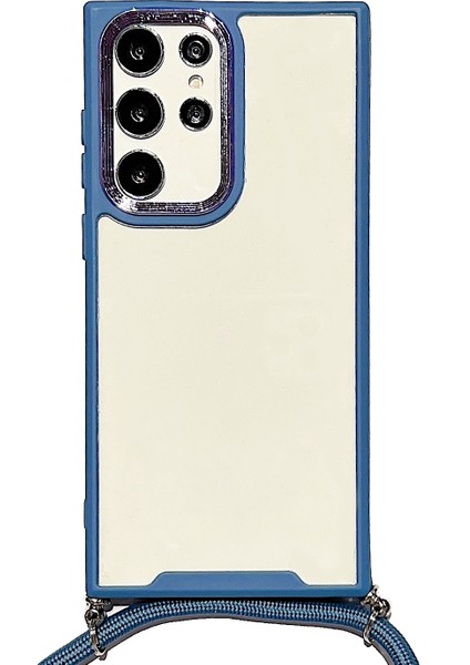 Samsung Galaxy S22 Ultra 5g Için Anti-Drop Kalın Bulunma Telefon Kılıfı, Elektrokaplatma Lensli Çerçeve Mavisi ile Tpu+Akrilik Cep Telefonu Kapağı (Yurt Dışından)
