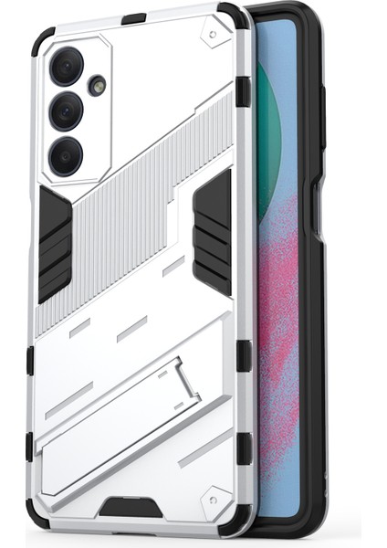 Samsung Galaxy M54 5G/F54 5g Şok Geçirmez Arka Kapak Sert Pc+Kickstand-White ile Esnek Tpu Telefon Kasası (Yurt Dışından)