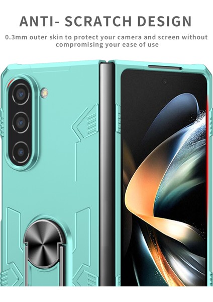 Samsung Galaxy Z Fold5 5g Yüzük Kickstand Telefon Kasası Sert Pc Önleme Önleyici Kapak Desteği Manyetik Araba Montajı (Yurt Dışından)
