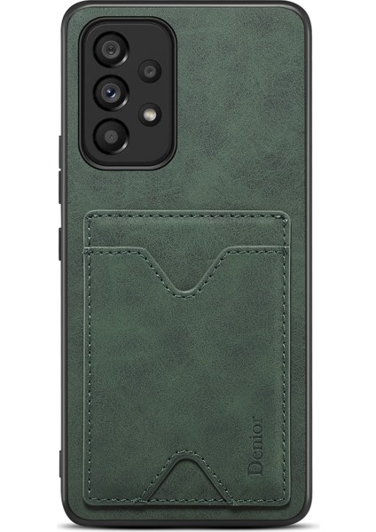 Samsung Galaxy A23 5g (Global VERSIYON)/A23 4g Pu Deri Kaplamalı Tpu Telefon Kılıfı Yuvası Kickstand Cover-Yeşil (Yurt Dışından)