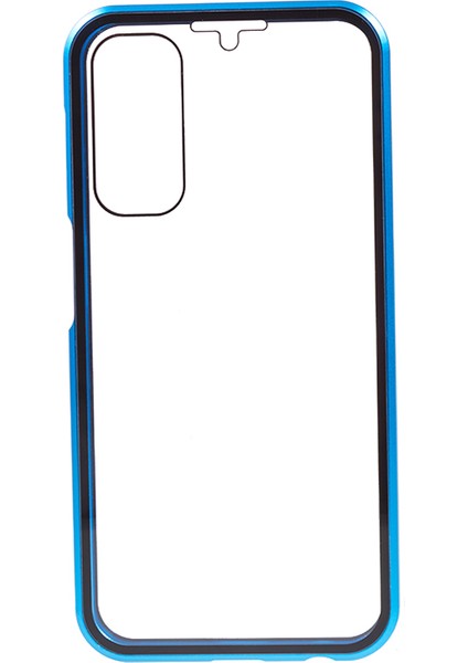 Samsung Galaxy A24 Için 4g Açık Çift Sandalı Temperli Cam Kılıf Manyetik Adsorpsiyon Metal Çerçeve Telefon Kapak-Mavisi (Yurt Dışından) fiyatları