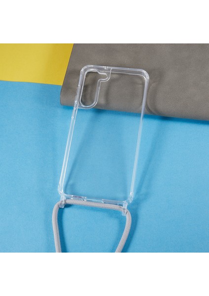 Samsung Galaxy S23 Için+ Clear Phone Case Long Lanyard Tpu+ Akrilik Koruyucu Kapak-Grey (Yurt Dışından)