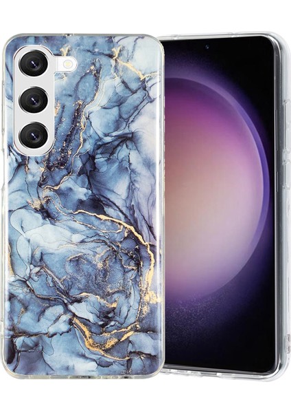 Samsung Galaxy S23 Için Imd Mermer Desen Tpu Kasa Şok Geçirmez Arka Koruyucu Telefon Kapak-Gri (Yurt Dışından)