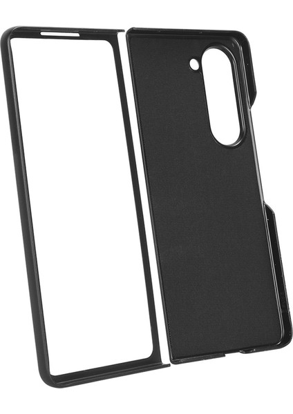 Samsung Galaxy Z Fold5 5g Pu Deri+Pc Telefon Kılıf Anti-Drop Litchi Doku Kapak Black (Yurt Dışından)