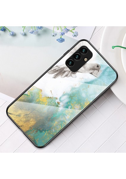 Samsung Galaxy A24 Için 4g Mermer Desen Şok Geçirmez Kasa Temperli Cam+Pc+Tpu Anti-Damla Telefon Örtüsü Uçan Güvercin Mermeri (Yurt Dışından) fiyatları