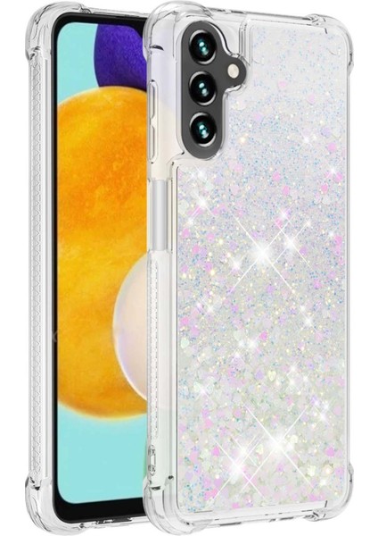 Samsung Galaxy A54 Için Koruyucu Kılıf 5g Glitter Quicksand Akan Yumuşak Tpu Kasa Anti-Drop Telefon Kapak-Lazer/kalpler (Yurt Dışından)
