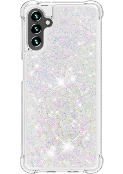 Samsung Galaxy A54 Için Koruyucu Kılıf 5g Glitter Quicksand Akan Yumuşak Tpu Kasa Anti-Drop Telefon Kapak-Lazer/kalpler (Yurt Dışından)