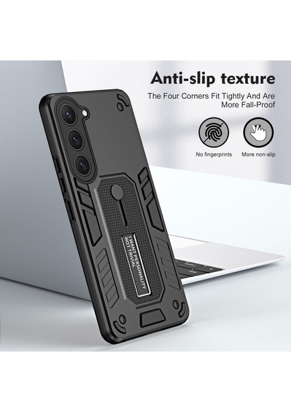Samsung Galaxy S23 Için Tpu+Pc Anti-Drop Kapak Silikon Halka ile Gizli Kickstand Telefon Kılıfı (Yurt Dışından)