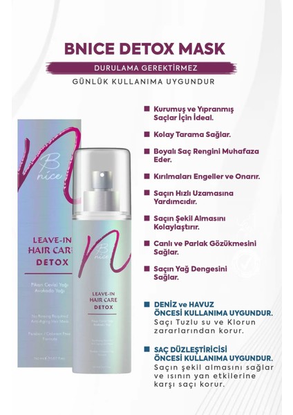 Onarıcı Saç Detoxu ve Durulanmayan Saç Bakım Maskesi - 150ML fiyatları