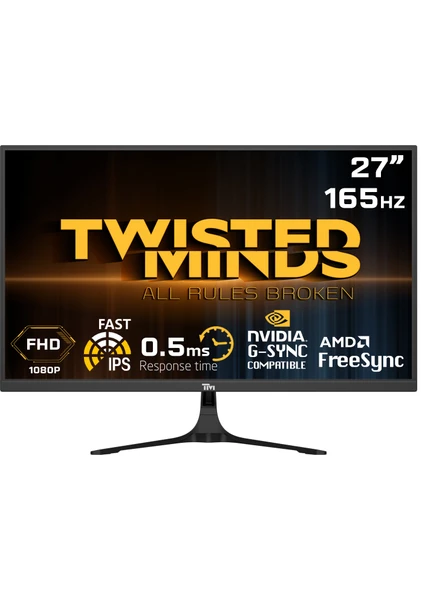 Twısted Mınds 27" TM27FHD165IPS Fhd 165HZ 0,5ms HDMI Dp HDR10 Fast IPS Çerçevesiz Gamıng Monitör