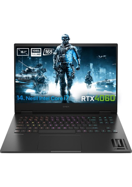 OMEN 16-WF1025NT 9J1Z3EA Intel Core i7-14700HX 32GB DDR5 1TB SSD RTX4060 8GB 16.1 inç 165 Hz Full HD Freedos Gaming Laptop