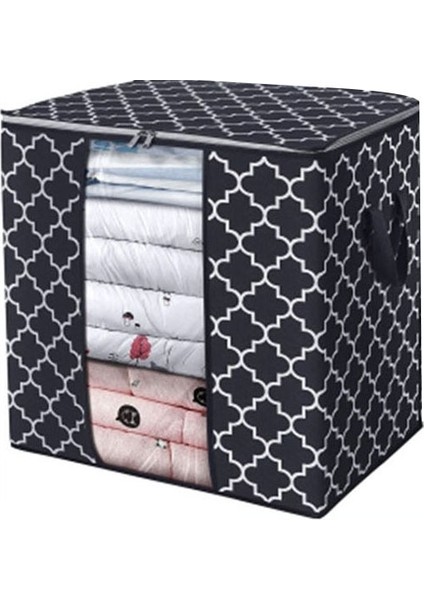 Siyah Bir Stil Katlanabilir Yorgan Saklama Çantası Dokunmamış Toz Geçirmez Giysi Organizatör Taşınabilir Nem Geçirmez Battaniye Konteyner Ev Saklama Torbaları (Yurt Dışından)