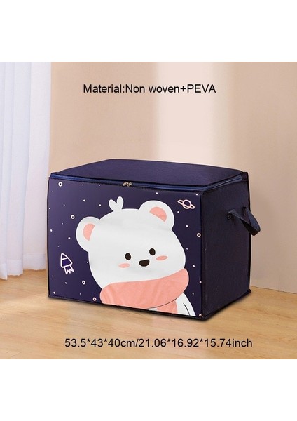 H Koyu Mavi 1 Stil Yenı Elbise Organizatör Saklama Çantası Dolap Karikatür Taşınabilir Kutu Katlanır Yastık Yorgan Battaniye Dolap Hareket Ev Aksesuarları (Yurt Dışından) fiyatları