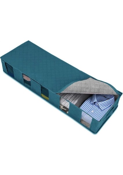 No.2 Tarzı Under Bed Clothes Item Storage Dustproof Storage Bag Container Clothes Organizer Foldable 5 Sections And Visible Clear Window (Yurt Dışından)