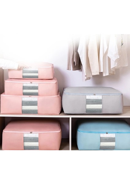 Gri Tarzı U 70X50X26CM Folable Saklama Torbaları Büyük Giyim Organizatör Yastık Yorgan Battaniye Toz Kapağı Büyük Dolap Bagaj Organizatör Ev Saklama Torbaları (Yurt Dışından) fiyatları