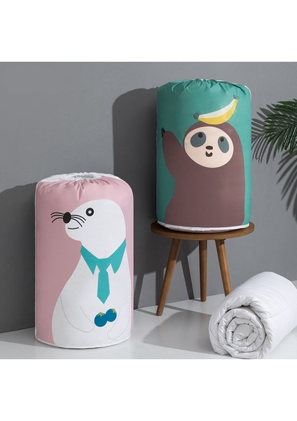Yeşil Stil Cartoon Bear Collapsible Storage Bag Beam Port Transparent Organizer Clothes Blanket Baby Toy Basket Container Quilt Travel Bags (Yurt Dışından) modelleri