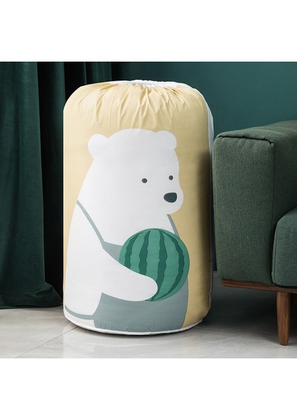 Yeşil Stil Cartoon Bear Collapsible Storage Bag Beam Port Transparent Organizer Clothes Blanket Baby Toy Basket Container Quilt Travel Bags (Yurt Dışından) indirimleri