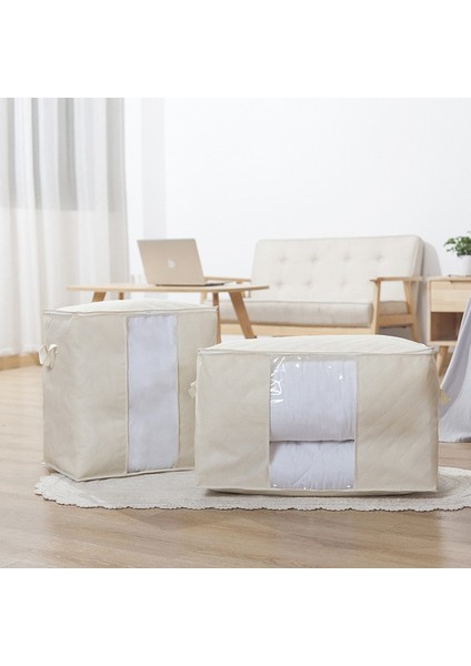 Koyu Haki Stili 2 Adet Büyük Kapasiteli Giysi Saklama Çantası, Güçlendirilmiş Saplı Saklama Çantası, Kalın Kumaş, Katlanabilir Güçlü Fermuar Şeffaf Pencere (Yurt Dışından)