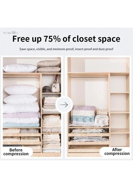 100X80CM Tarzı Vanzlife Ev Depolama Vakum Torbası Şeffaf Kenar Organizatör Katlanabilir Giysi Organizatör Sıkıştırılmış Mühür Seyahat Çantası Tasarruf Paketi (Yurt Dışından) fırsatları