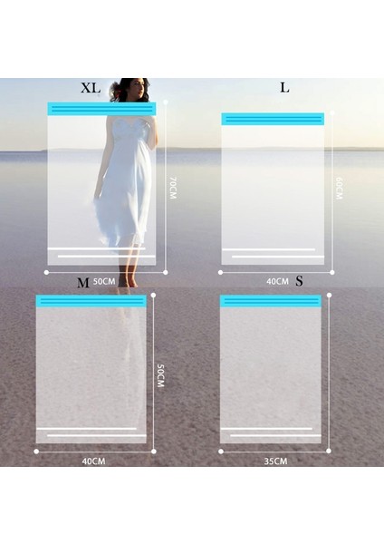 Stili Temizle M Beden Vakum Saklama Torbaları Sıcak Roll-Up Vakumlu Giysi Saklama Çantası Seyahat Sıkıştırılmış Çanta Kaydedilmiş Alan Mühür (Yurt Dışından)