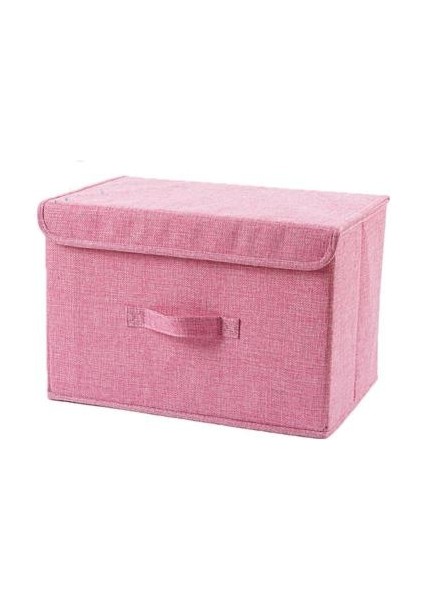 Pembe Tarzı L Beden Ev Giyim Dolap Organizatör Kutusu Giyim Battaniye Yorgan Dolap Organizatör Ev Depolama Için Katlanabilir Pamuk Keten Saklama Kutusu (Yurt Dışından)