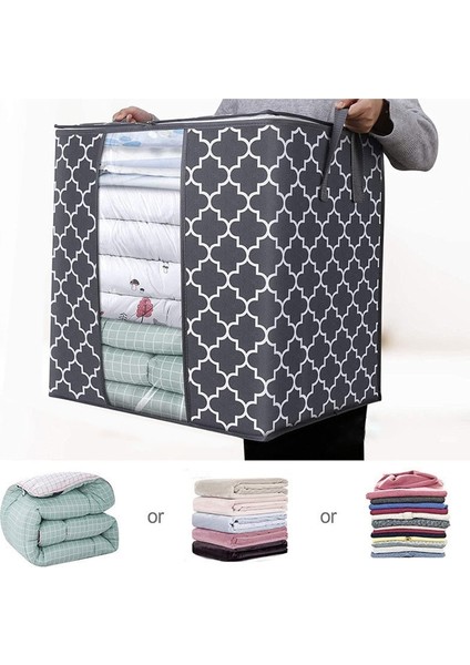 Siyah Bir Stil Katlanabilir Yorgan Saklama Çantası Dokunmamış Toz Geçirmez Giysi Organizatör Taşınabilir Nem Geçirmez Battaniye Konteyner Ev Saklama Torbaları (Yurt Dışından) indirimleri