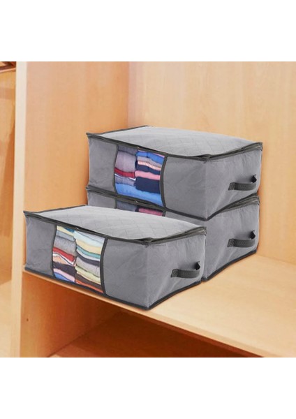 Gri Tarzı Giysi Saklama Çantası Pvc Şeffaf Pencere Dokunmamış Ev Düzenleyici Katlanabilir Giysi Yorgan Toz Geçirmez Dolap Fg Kutusu (Yurt Dışından) modelleri
