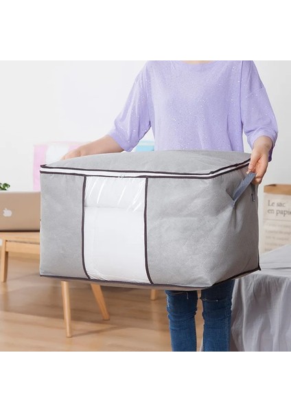 2 Adet Tarzı 2 Adet Büyük Kapasiteli Giysi Saklama Çantası, Güçlendirilmiş Saplı Saklama Çantası, Kalın Kumaş, Katlanabilir Güçlü Fermuar Şeffaf Pencere (Yurt Dışından) modelleri