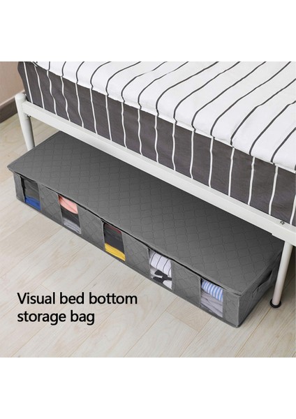 Gri Tarzı Yatak Odası Giysileri Eşya Depolama Toz Geçirmez Saklama Torbası Konteyner Yatak Altında Organizatör Katlanabilir 5 Bölüm ve Görünür Şeffaf Pencere (Yurt Dışından) fiyatları