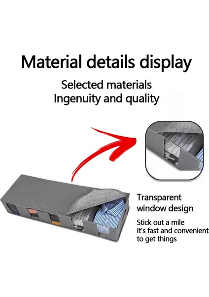 Gri Tarzı Yatak Odası Giysileri Eşya Depolama Toz Geçirmez Saklama Torbası Konteyner Yatak Altında Organizatör Katlanabilir 5 Bölüm ve Görünür Şeffaf Pencere (Yurt Dışından) fırsatları